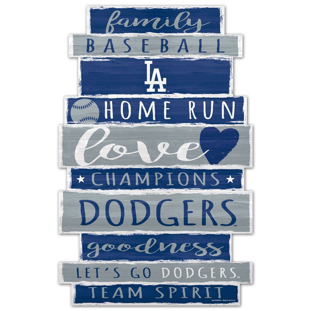 Los Angeles Dodgers Sign 11x17 Wood Family Word Design