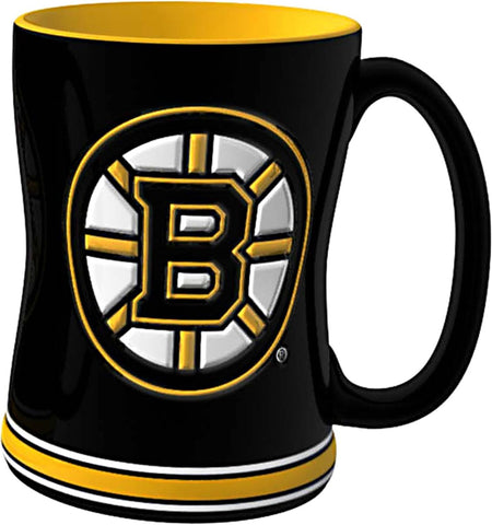 Boston Bruins Coffee Mug 14oz Sculpted Relief Team Color