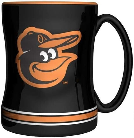 Baltimore Orioles Coffee Mug 14oz Sculpted Relief Team Color