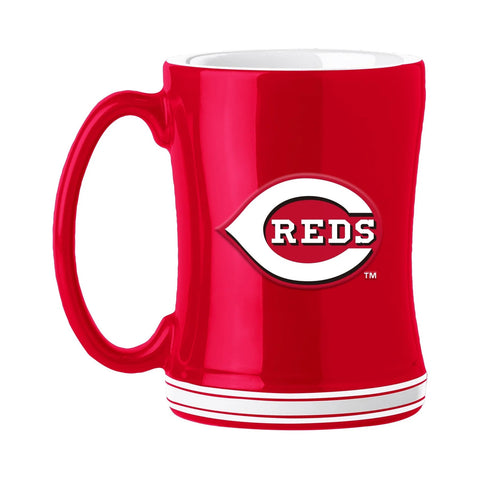 Cincinnati Reds Coffee Mug 14oz Sculpted Relief Team Color