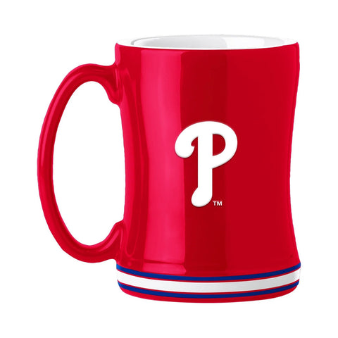 Philadelphia Phillies Coffee Mug 14oz Sculpted Relief Team Color