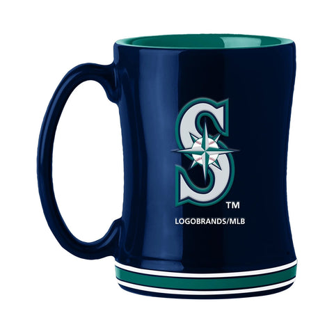 Seattle Mariners Coffee Mug 14oz Sculpted Relief Team Color