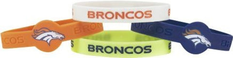 Denver Broncos Bracelets 4 Pack Silicone