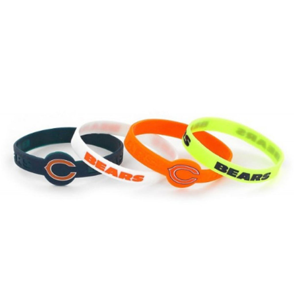 Chicago Bears Bracelets 4 Pack Silicone - Special Order