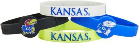 Kansas Jayhawks Bracelets - 4 Pack Silicone - Special Order