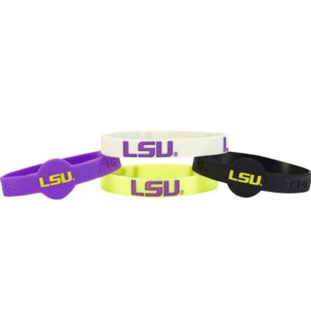 LSU Tigers Bracelets - 4 Pack Silicone - Special Order