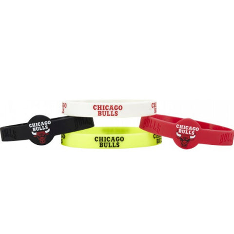Chicago Bulls Bracelets 4 Pack Silicone - Special Order