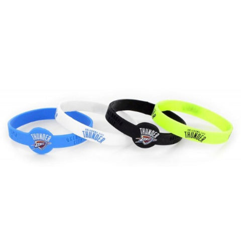 Oklahoma City Thunder Bracelets - 4 Pack Silicone - Special Order