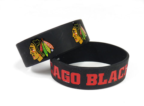 Chicago Blackhawks Bracelets 2 Pack Wide - Special Order