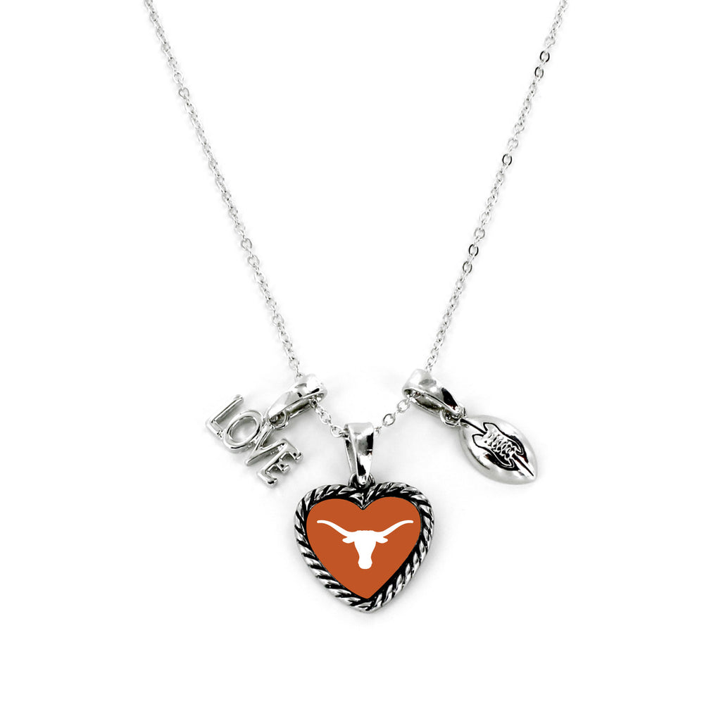 Texas Longhorns Necklace Charmed Sport Love Football - Special Order
