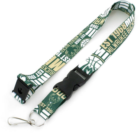 Milwaukee Bucks Lanyard Breakaway Style Dynamic Design Special Order