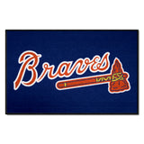 Atlanta Braves "Braves" Script Logo Starter Mat Accent Rug - 19in. x 30in.