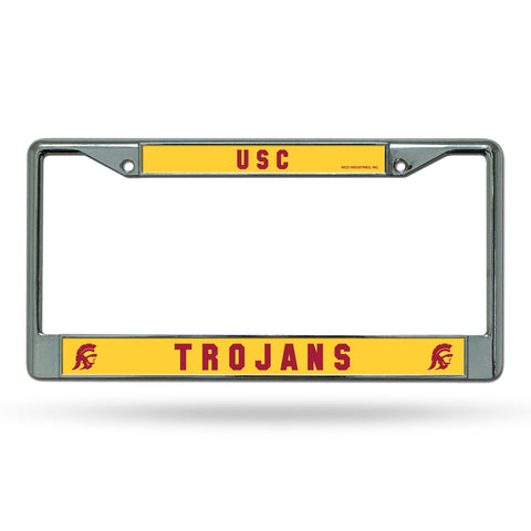 USC Trojans License Plate Frame Chrome Printed Insert