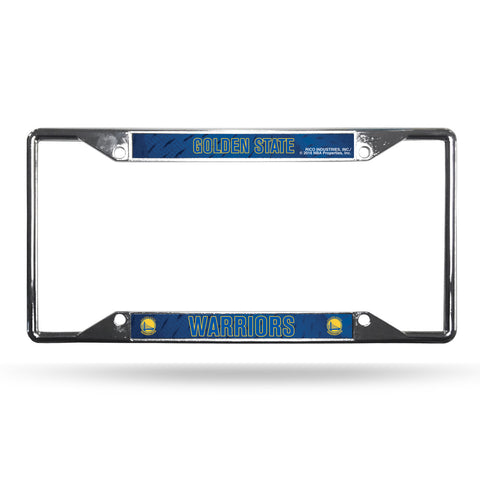 Golden State Warriors License Plate Frame Chrome EZ View - Special Order