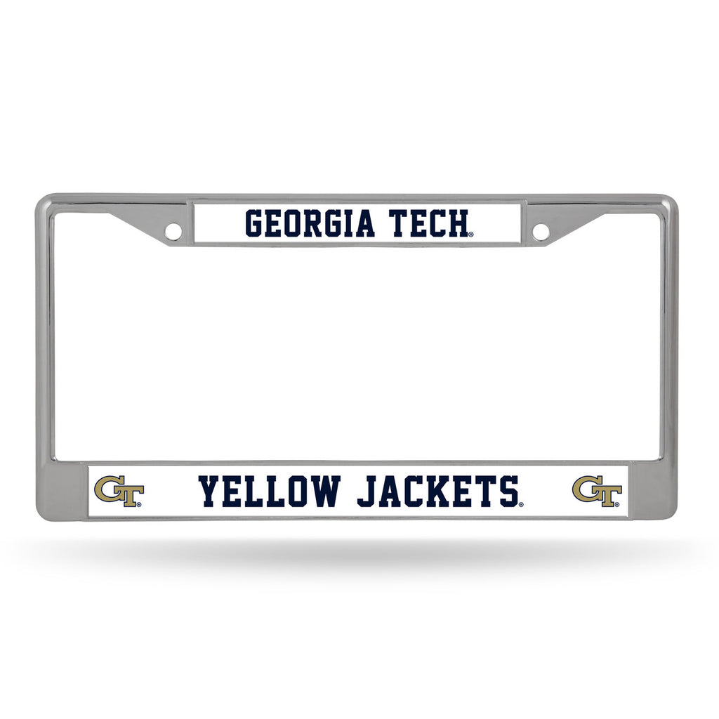 Georgia Tech Yellow Jackets License Plate Frame Chrome Alternate
