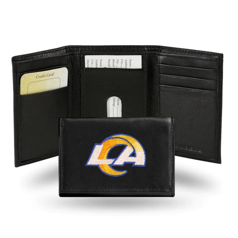 Los Angeles Rams Wallet Trifold Leather Embroidered