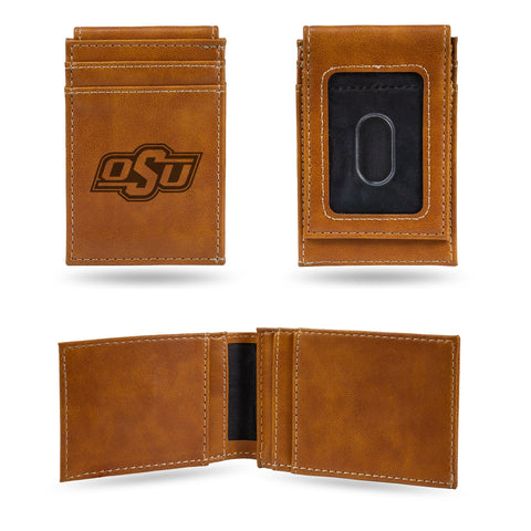 Oklahoma State Cowboys Wallet Front Pocket Laser Engraved