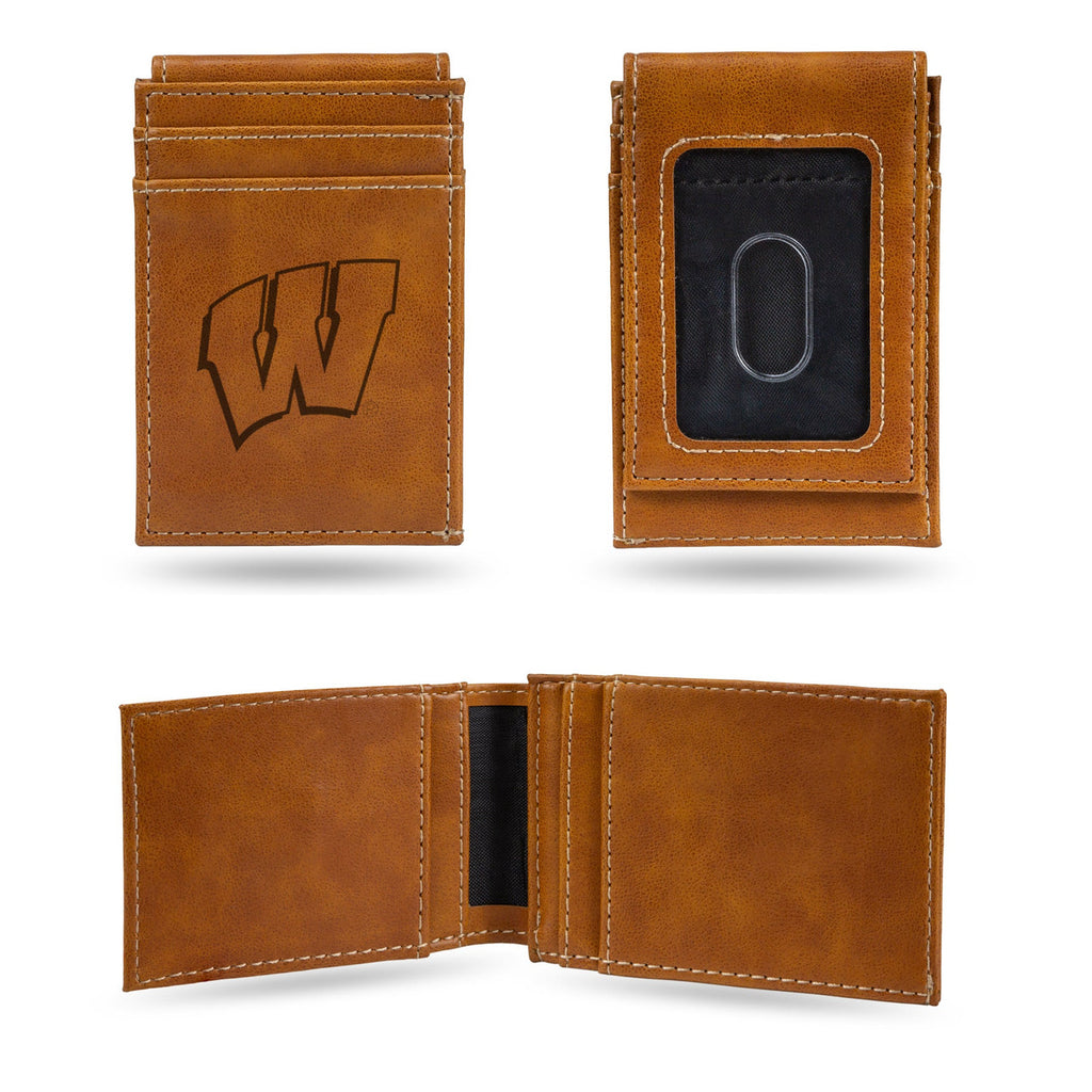 Wisconsin Badgers Wallet Front Pocket Laser Engraved