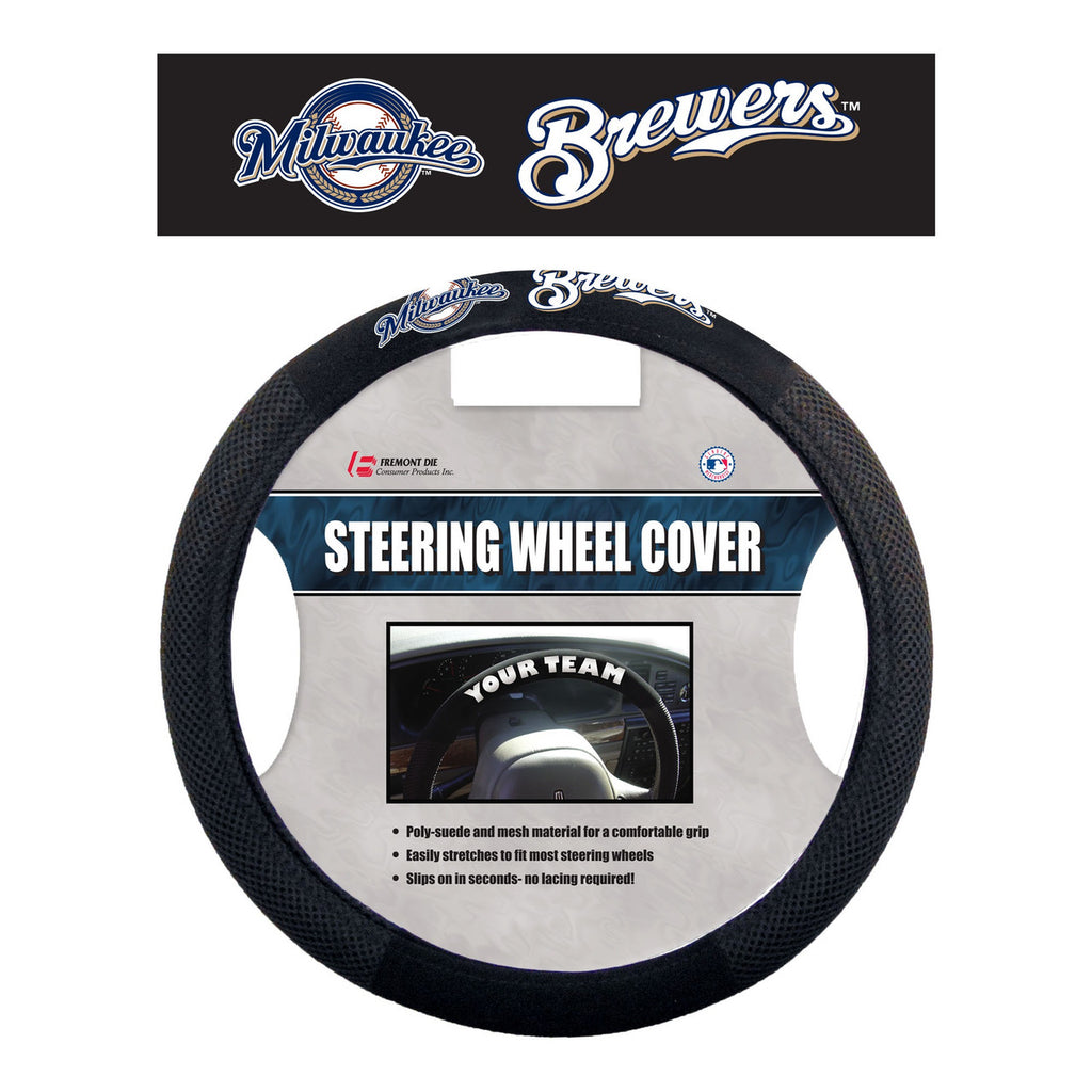 Milwaukee Brewers Steering Wheel Cover Mesh Style CO