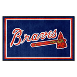 Atlanta Braves 4ft. x 6ft. Plush Area Rug "Braves" Logo
