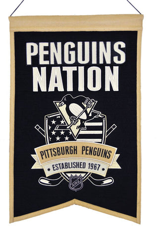 Pittsburgh Penguins Banner 14x22 Wool Nations