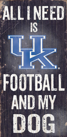 Kentucky Wildcats Wood Sign - Football and Dog 6"x12" - Special Order