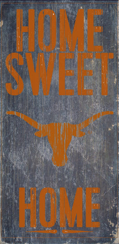 Texas Longhorns Wood Sign - Home Sweet Home 6"x12"