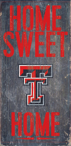 Texas Tech Red Raiders Wood Sign - Home Sweet Home 6x12