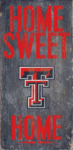Texas Tech Red Raiders Wood Sign - Home Sweet Home 6x12