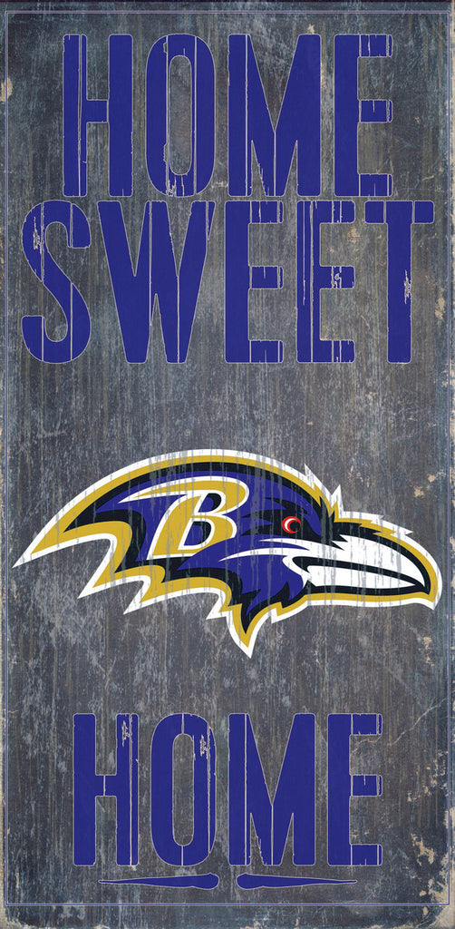 Baltimore Ravens Wood Sign - Home Sweet Home 6"x12"