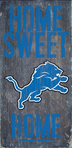 Detroit Lions Wood Sign - Home Sweet Home 6"x12"