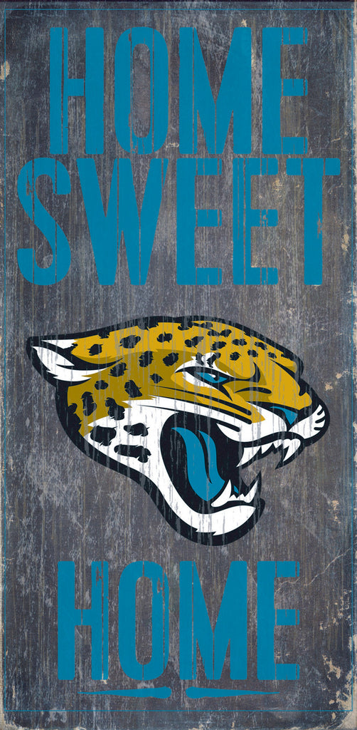 Jacksonville Jaguars Wood Sign - Home Sweet Home 6"x12"