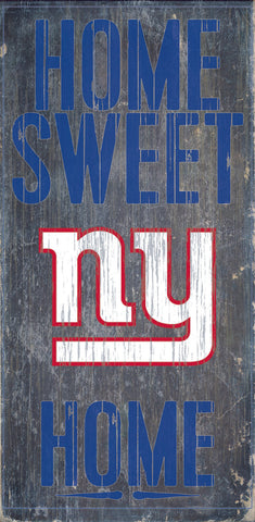 New York Giants Wood Sign - Home Sweet Home 6"x12"