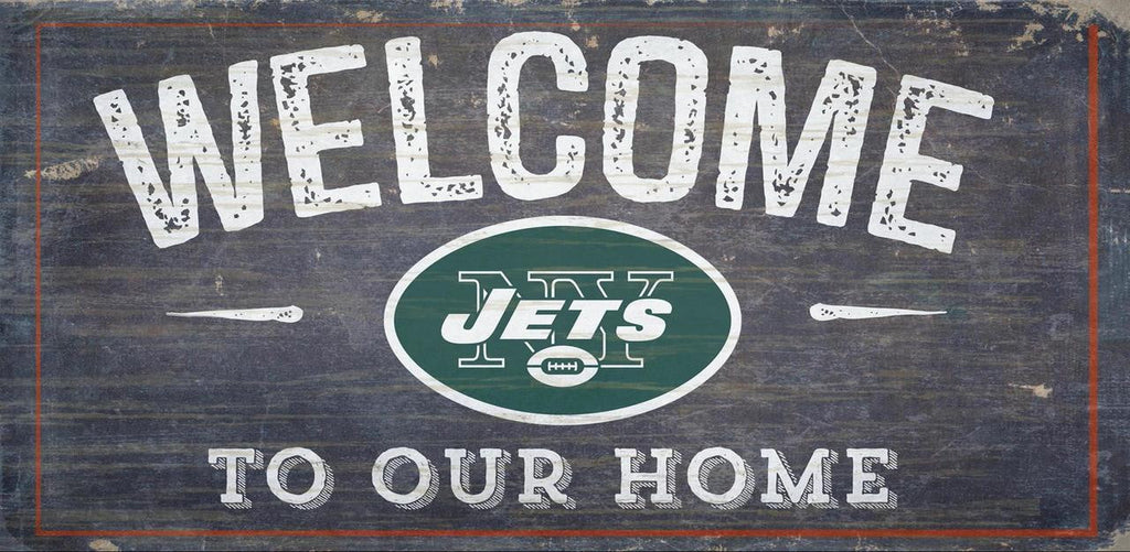 New York Jets Sign Wood 6x12 Welcome To Our Home Design - Special Order