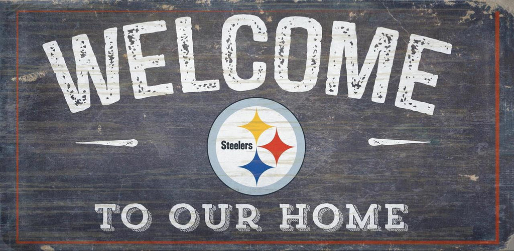 Pittsburgh Steelers Sign Wood 6x12 Welcome To Our Home Design - Special Order