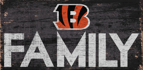 Cincinnati Bengals Sign Wood 12x6 Family Design - Special Order