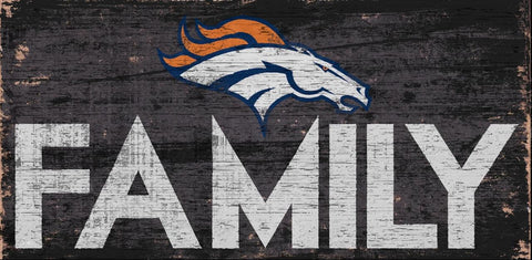 Denver Broncos Sign Wood 12x6 Family Design - Special Order