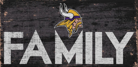 Minnesota Vikings Sign Wood 12x6 Family Design - Special Order