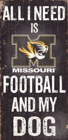 Missouri Tigers Wood Sign - Football and Dog 6x12 - Special Order