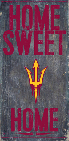Arizona State Sun Devils Wood Sign - Home Sweet Home 6x12 - Special Order