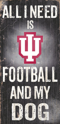 Indiana Hoosiers Wood Sign - Football and Dog 6x12 - Special Order