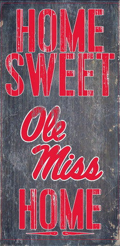 Mississippi Rebels Wood Sign - Home Sweet Home 6x12 - Special Order