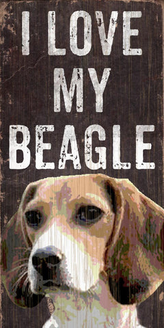 Pet Sign Wood I Love My Beagle 5"x10" - Special Order