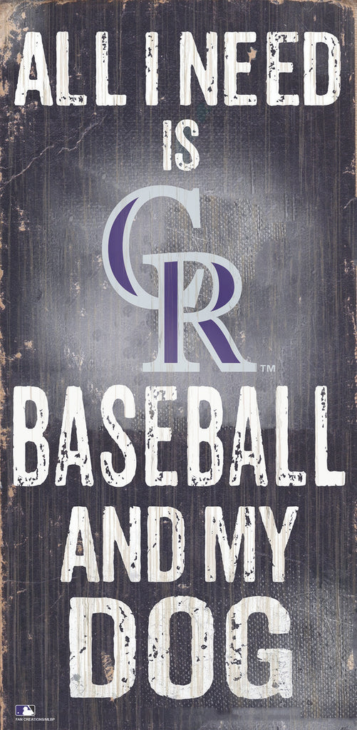 Colorado Rockies Sign Wood 6x12 Baseball and Dog Design Special Order