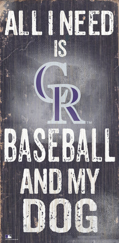 Colorado Rockies Sign Wood 6x12 Baseball and Dog Design Special Order