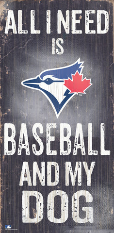 Toronto Blue Jays Sign Wood 6x12 Baseball and Dog Design Special Order