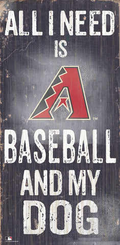 Arizona Diamondbacks Sign Wood 6x12 Baseball and Dog Design Special Order