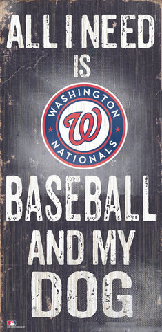 Washington Nationals Sign Wood 6x12 Baseball and Dog Design Special Order