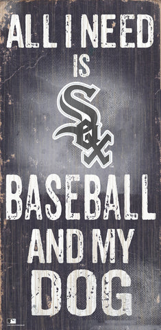 Chicago White Sox Sign Wood 6x12 Baseball and Dog Design Special Order