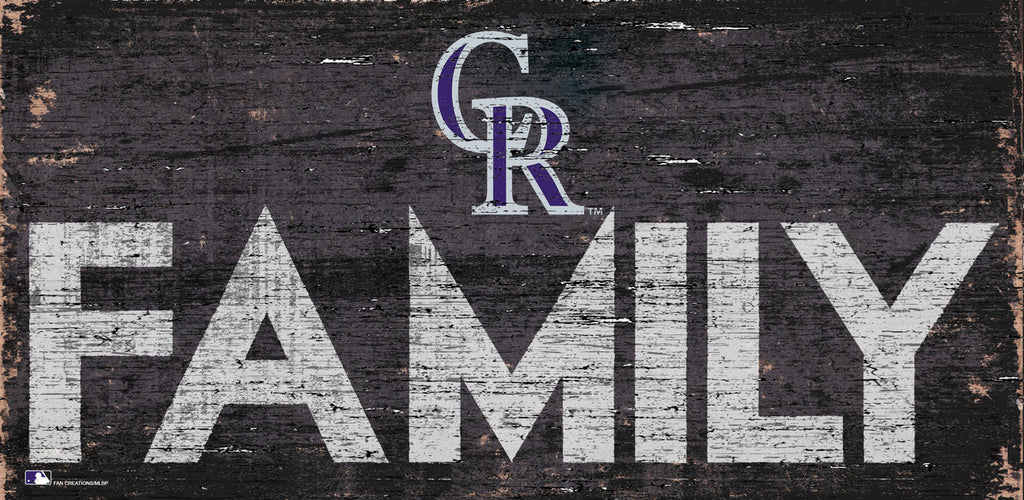 Colorado Rockies Sign Wood 12x6 Family Design - Special Order